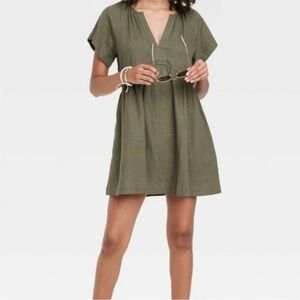 Universal thread Olive Green V-Neck Dress